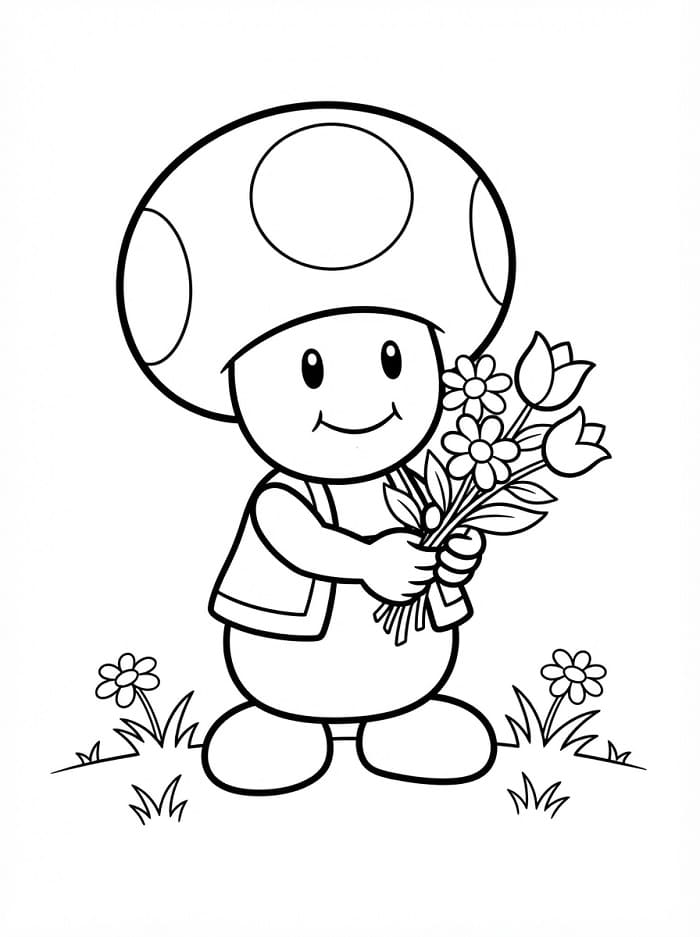 Fise de colorat cu Toad simplu