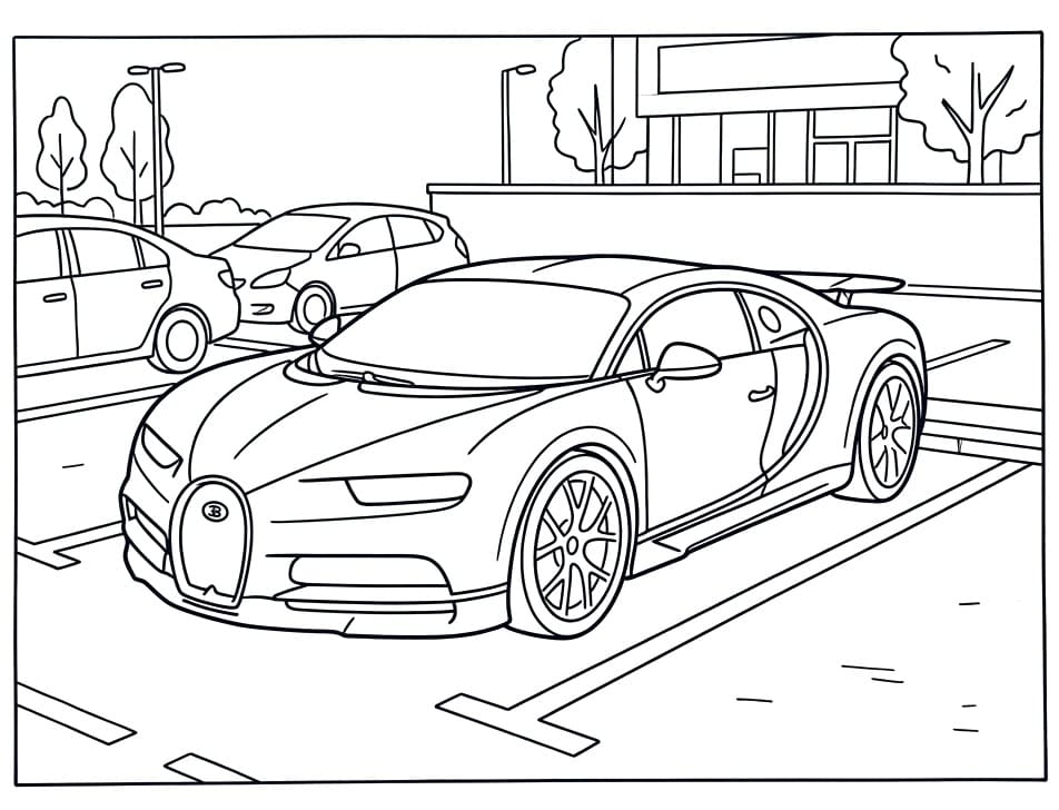 Fise de Colorat cu Un automobil Bugatti