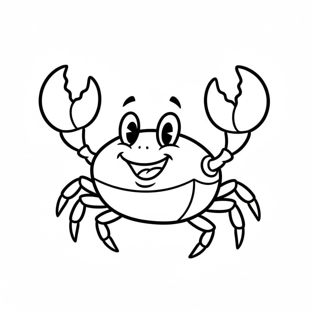 Fise de colorat cu Crab desen animat