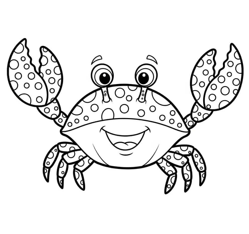 Fise de colorat cu Crab drăguț