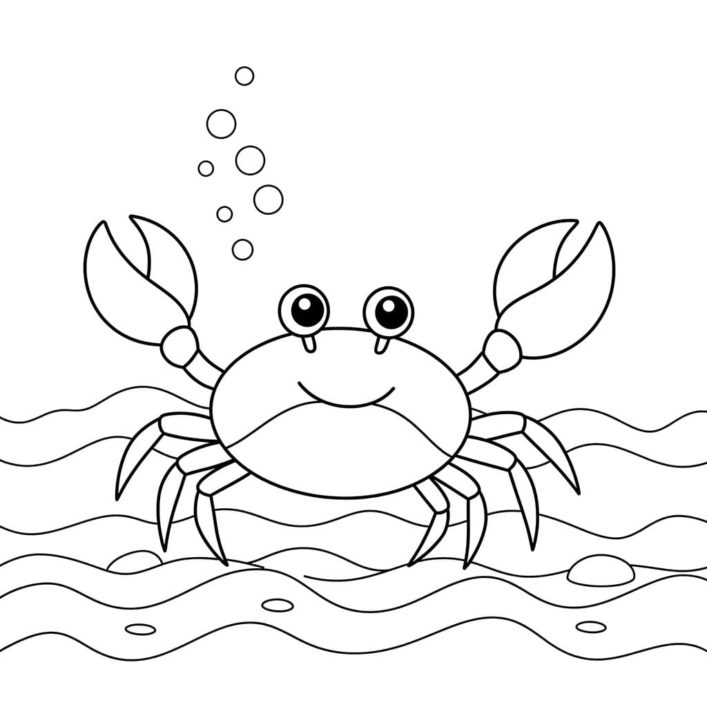 Fise de colorat cu Crab gratuit