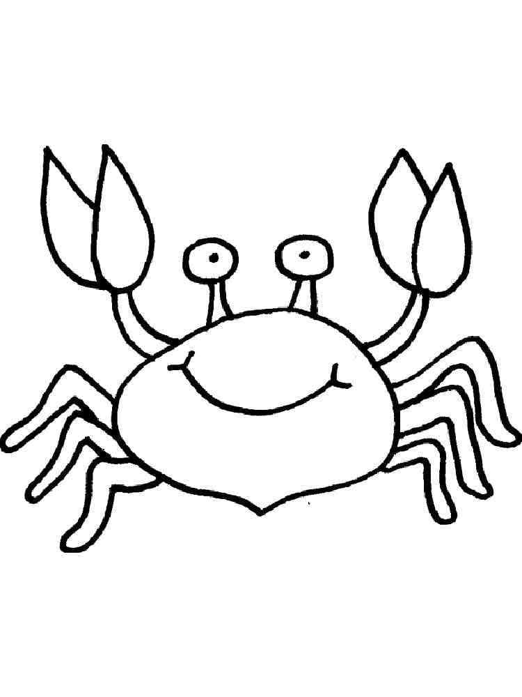 Fise de colorat cu Crab pentru copii de 2 ani