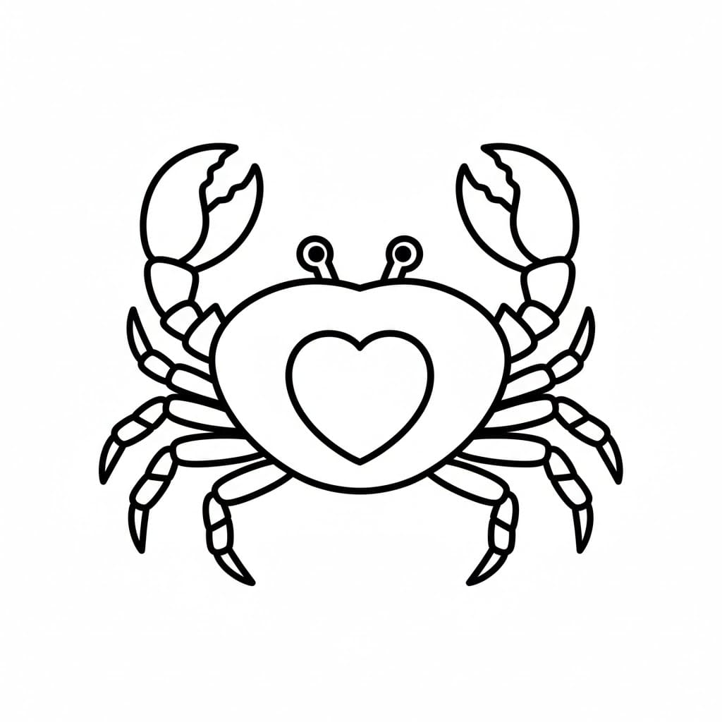 Fise de colorat cu Crab simplu