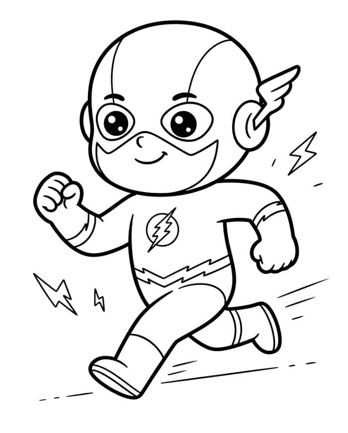 Fise de colorat cu Flash supererou DC