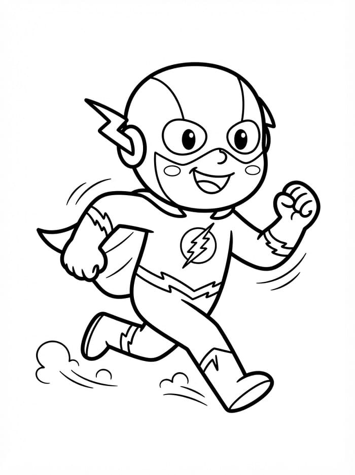 Fise de colorat cu Flash supererou