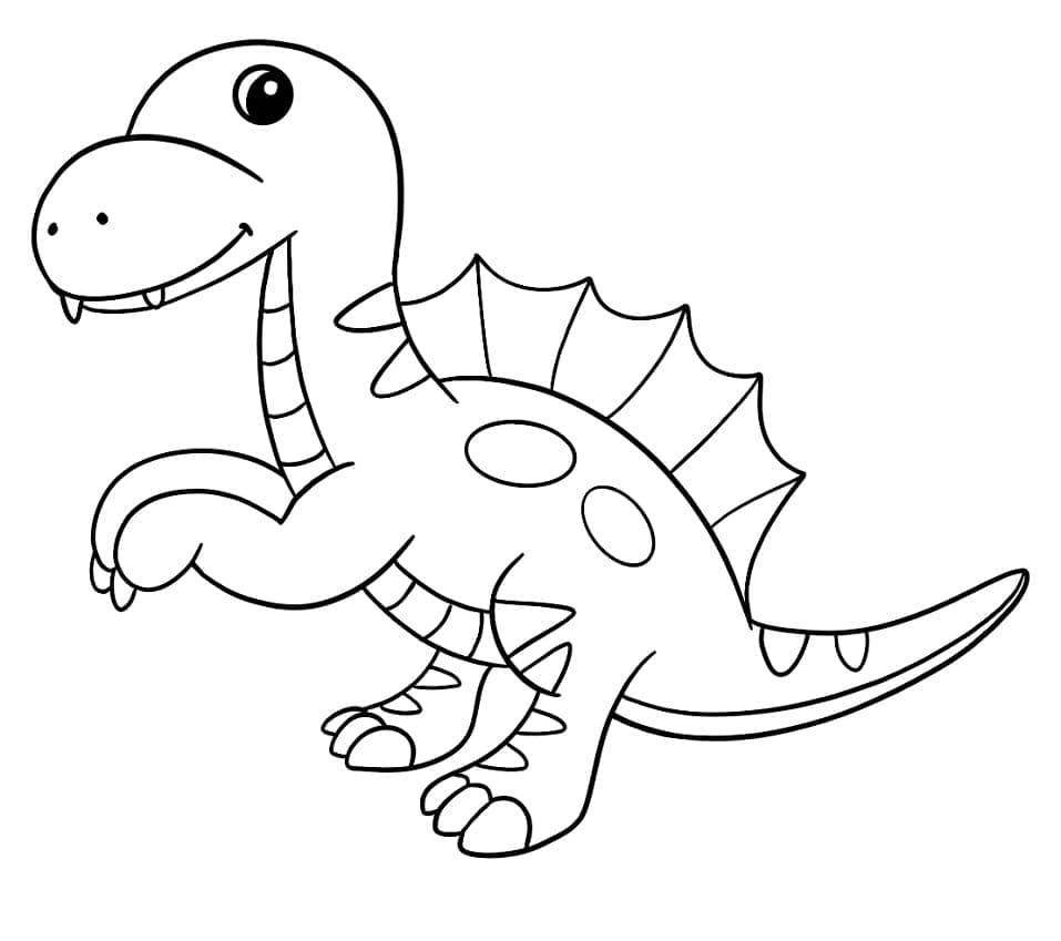 Fise de colorat cu Imagine gratuită cu Spinosaurus