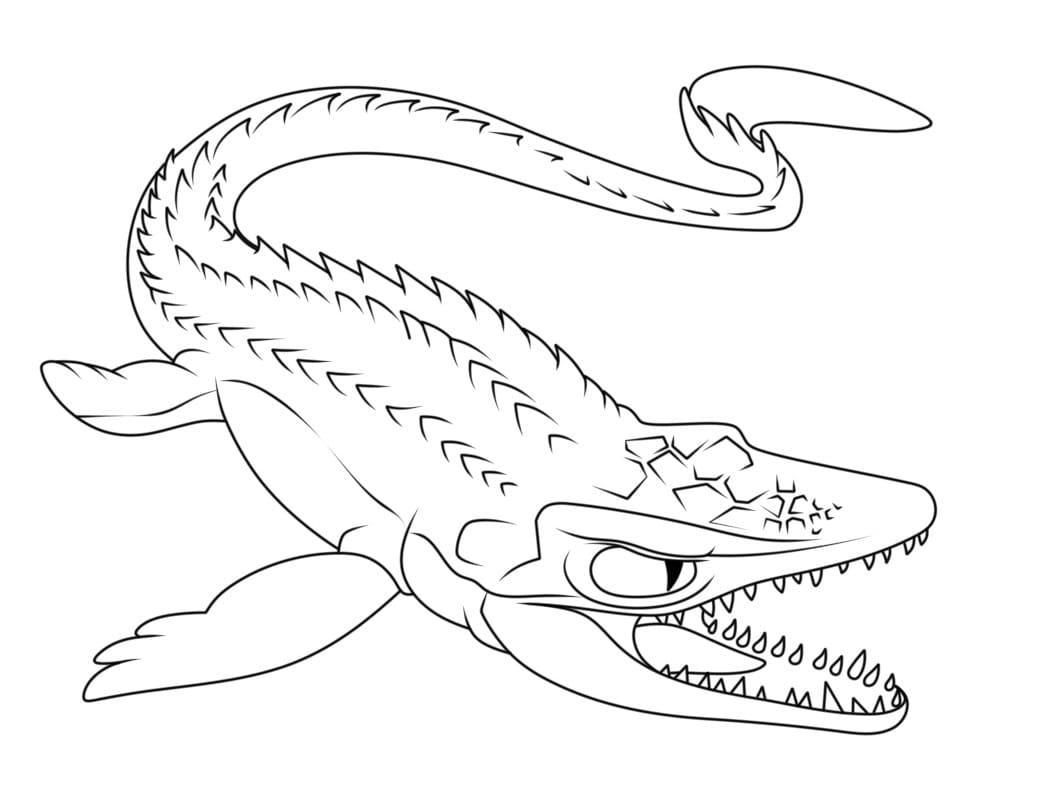 Fise de colorat cu Imprimă Mosasaurus
