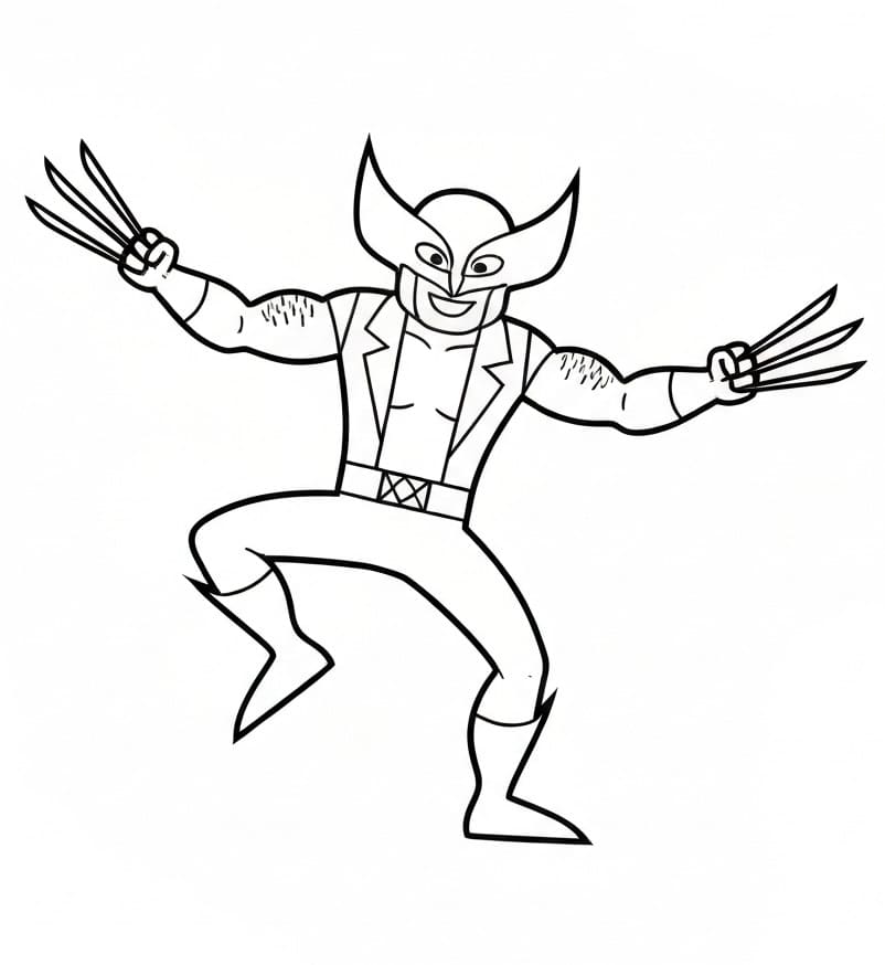 Fise de colorat cu Imprimă Wolverine
