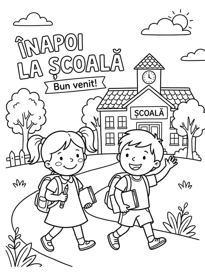 Fise de colorat cu Înapoi la școală de colorat p02