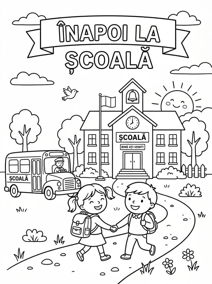 Fise de colorat cu Înapoi la școală de colorat p06