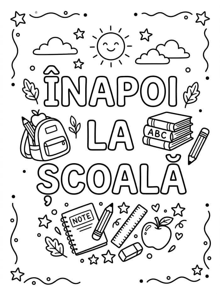 Fise de colorat cu Înapoi la școală de colorat p07