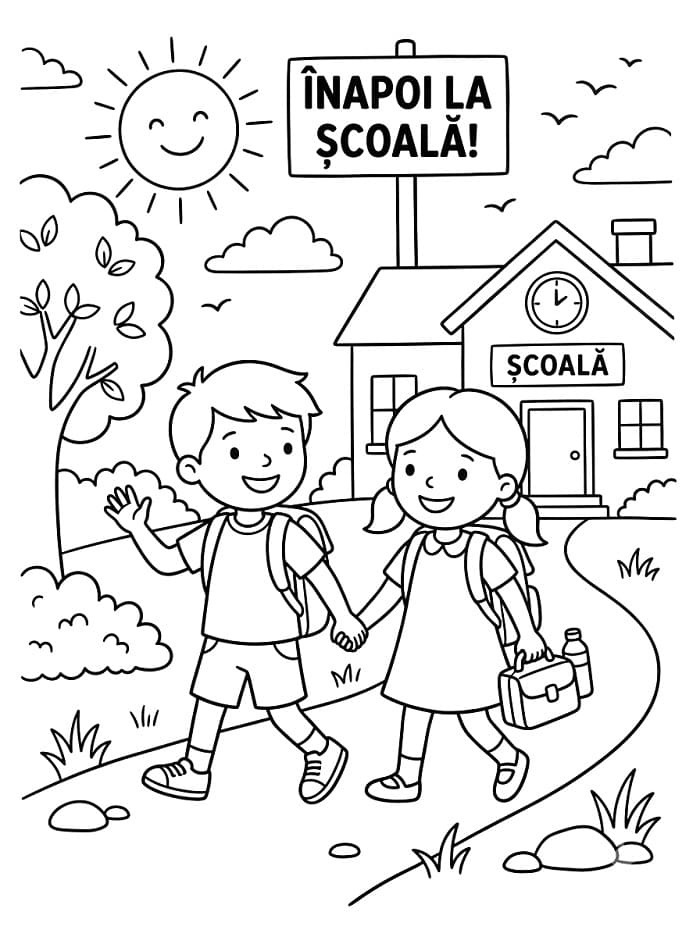 Fise de colorat cu Înapoi la școală de colorat p12