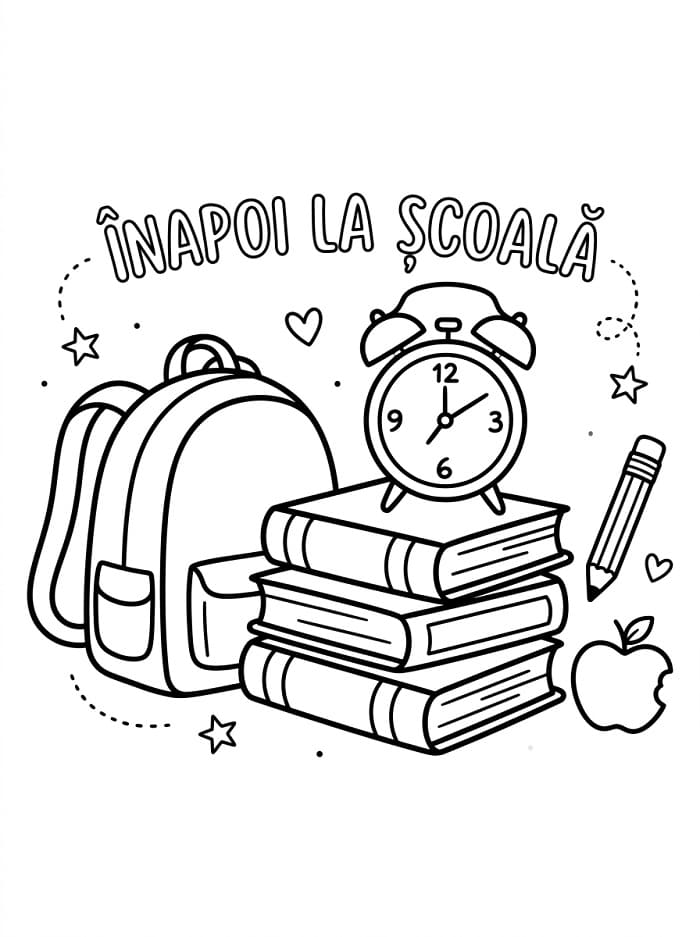 Fise de colorat cu Înapoi la școală de colorat p18