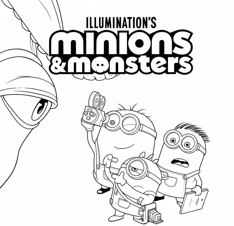 Fise de colorat cu Minionii și monștrii (11)