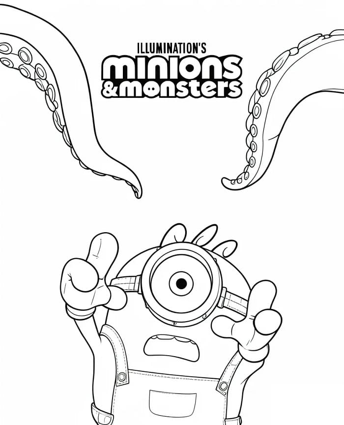 Planse de colorat cu Minionii și monștrii