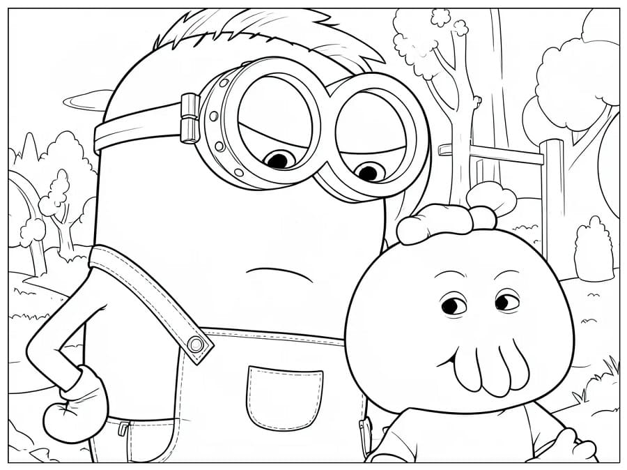 Fise de colorat cu Minionii și monștrii (17)