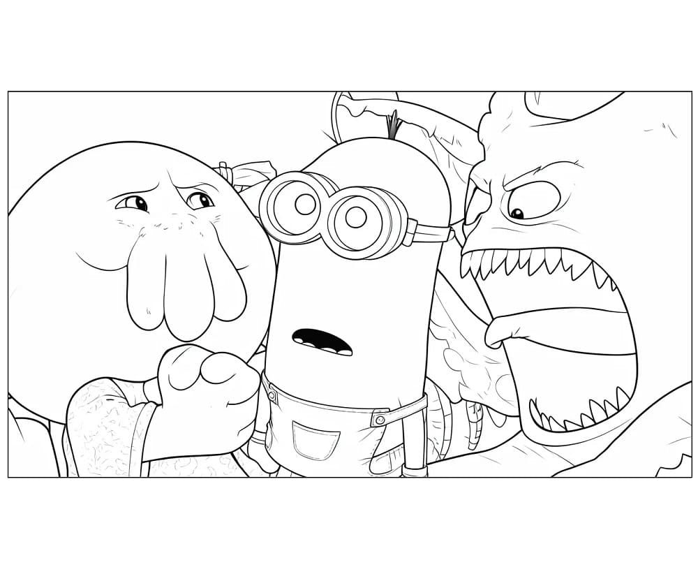 Fise de colorat cu Minionii și monștrii (18)