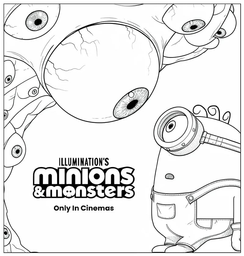 Fise de colorat cu Minionii și monștrii (19)