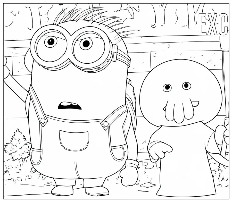 Fise de colorat cu Minionii și monștrii (20)
