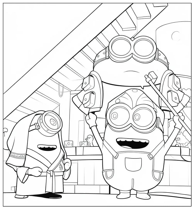 Fise de colorat cu Minionii și monștrii (4)