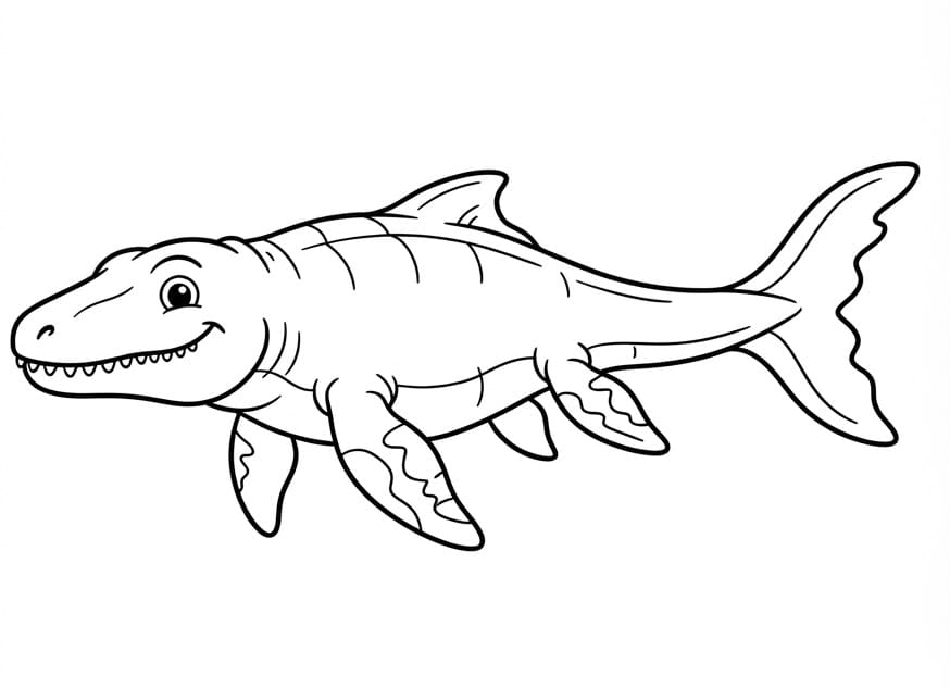 Fise de colorat cu Mosasaurus extraordinar