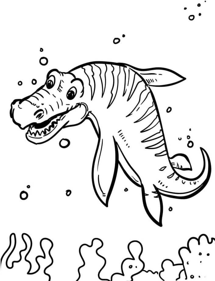 Fise de colorat cu Mosasaurus fără cost