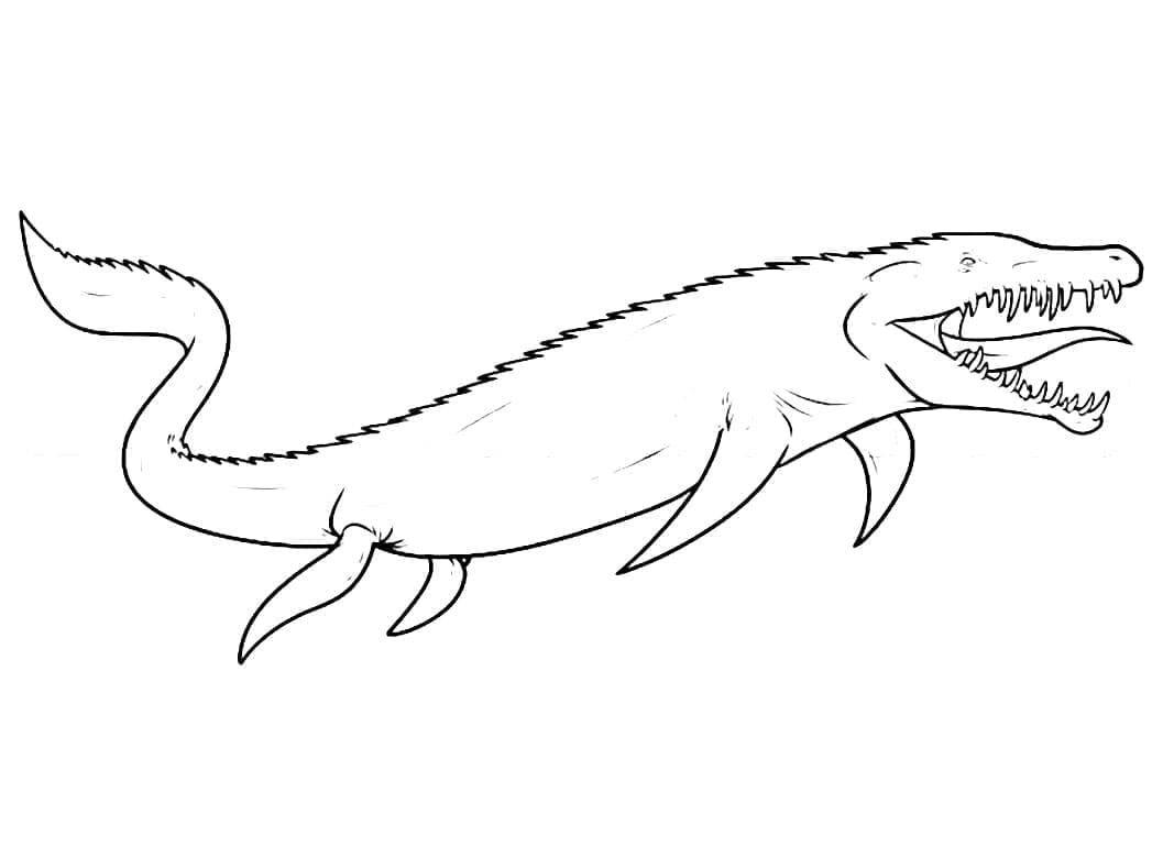 Fise de colorat cu Mosasaurus gratuit pentru copii