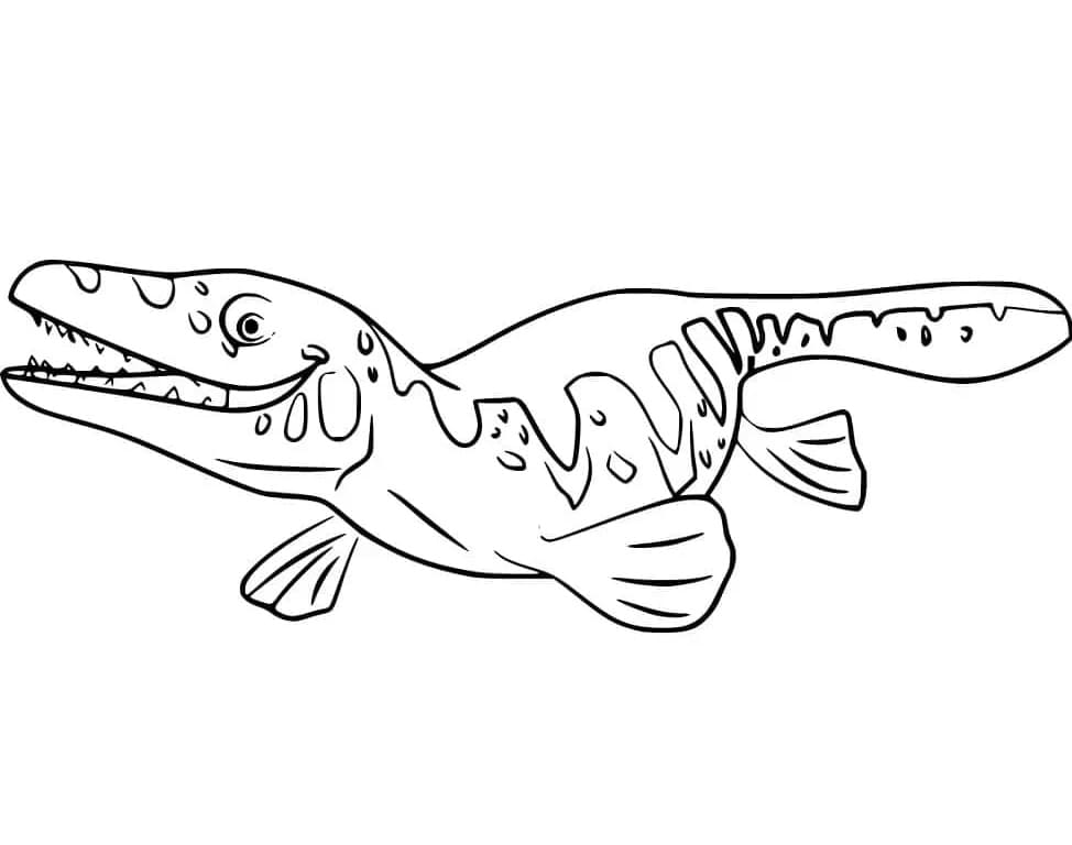 Fise de colorat cu Mosasaurus gratuit pentru imprimare