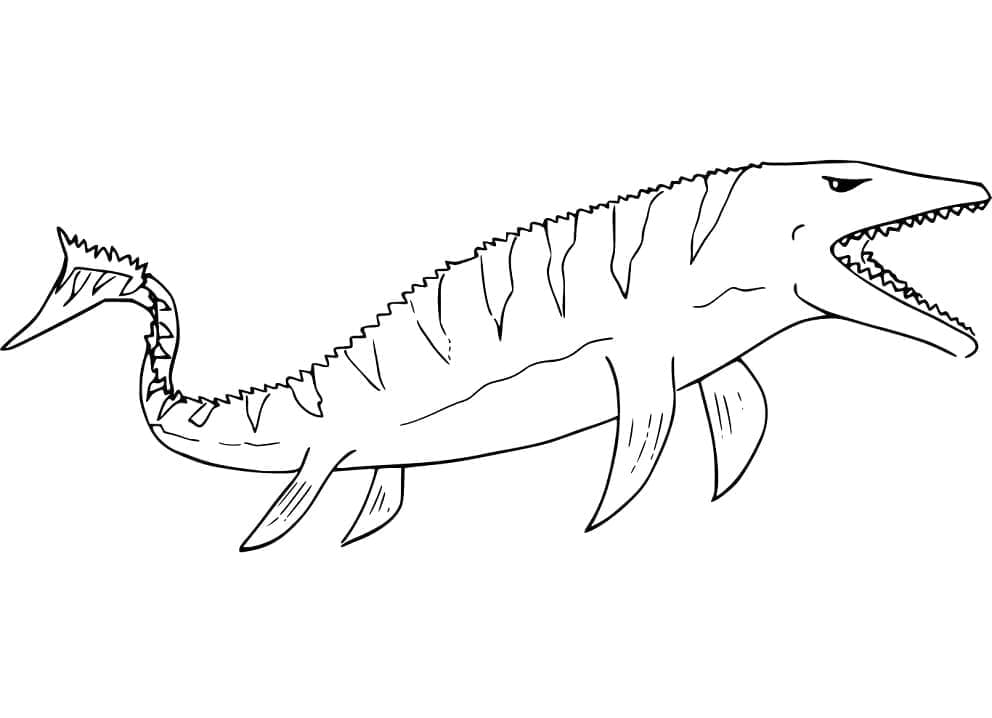 Fise de colorat cu Mosasaurus pentru copii