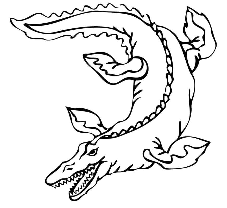 Fise de colorat cu Mosasaurus pentru tipărire