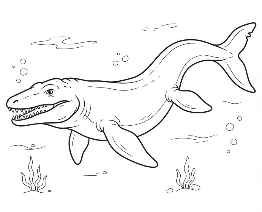 Planse de colorat cu Mosasaurus