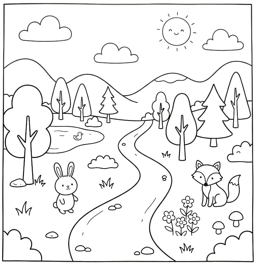 Planse de colorat cu Pădure