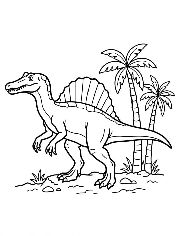 Fise de colorat cu Planșă Spinosaurus imprimabilă