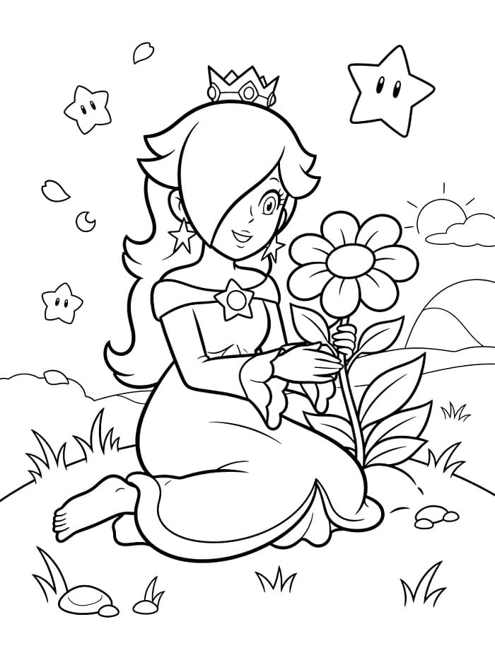 Fise de colorat cu Rosalina adorabilă