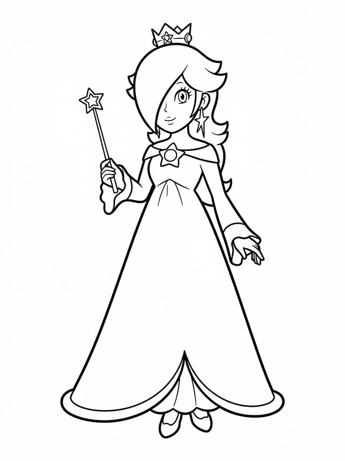 Fise de colorat cu Rosalina din Mario