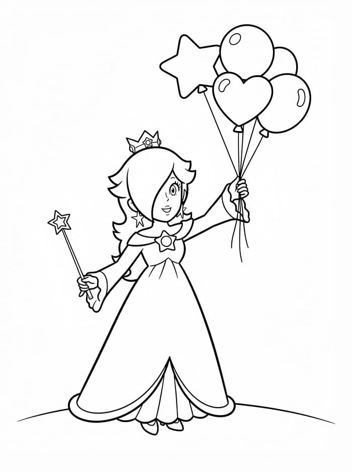 Fise de colorat cu Rosalina din Super Mario