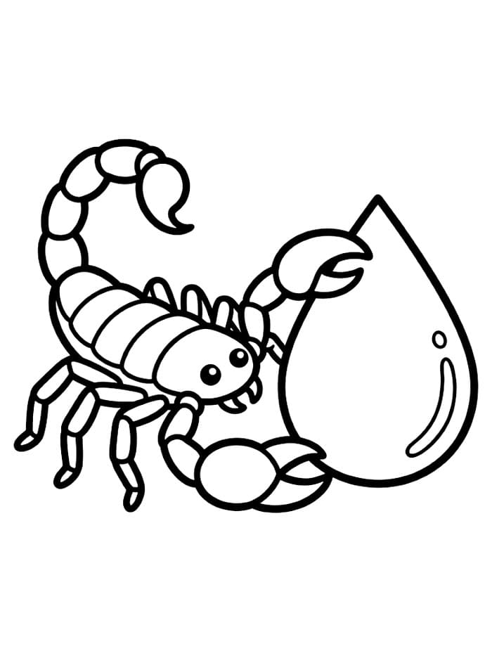Fise de colorat cu Scorpion drăguț