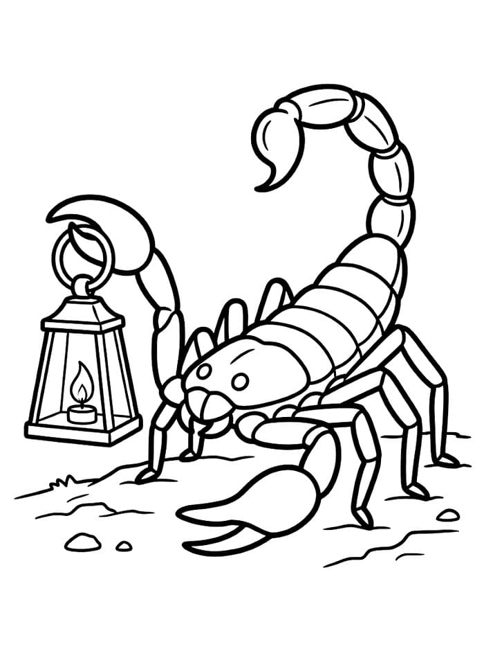 Fise de colorat cu Scorpion simplu