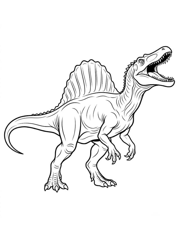 Fise de colorat cu Spinosaurus extraordinar