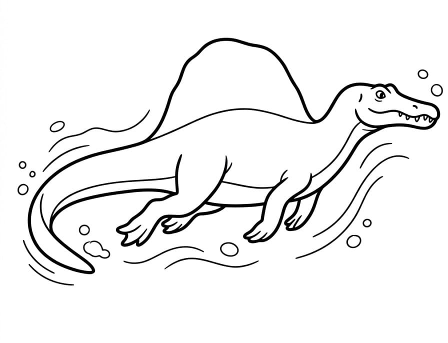 Fise de colorat cu Spinosaurus gratis