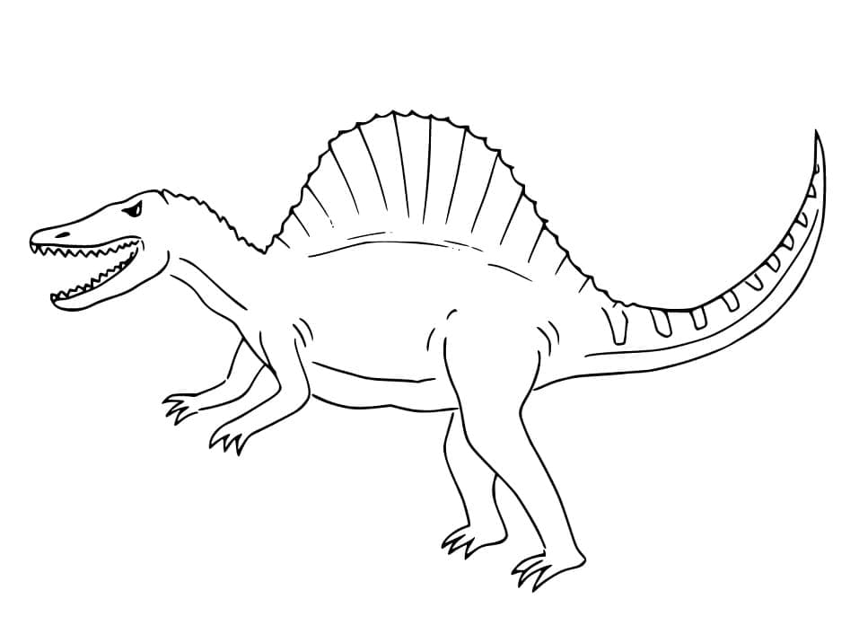 Fise de colorat cu Spinosaurus gratuit de tipărit