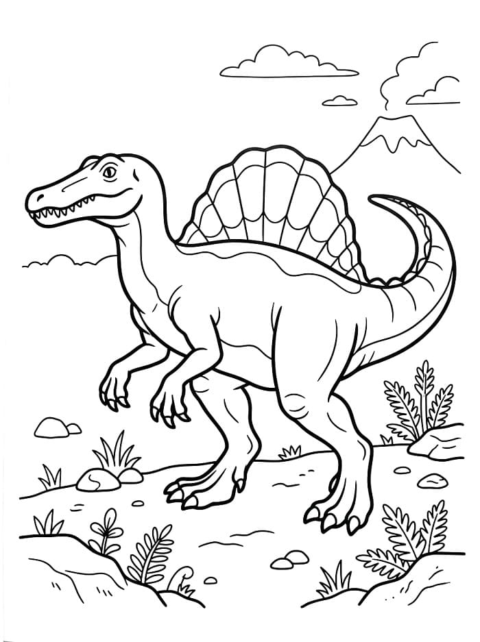Fise de colorat cu Spinosaurus gratuit pentru copii