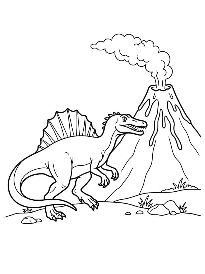 Fise de colorat cu Spinosaurus gratuit