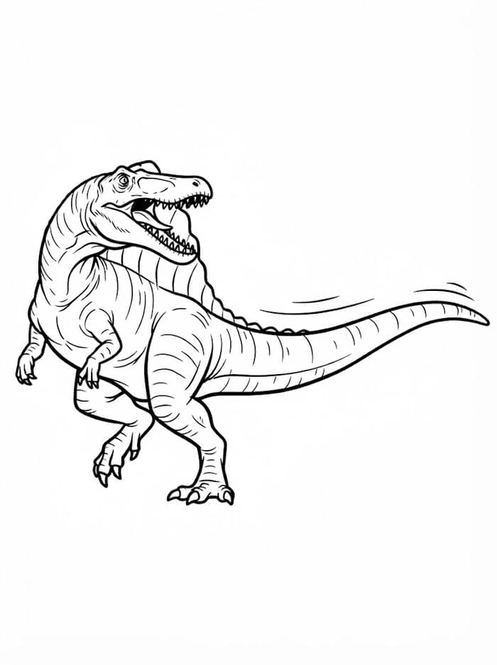 Fise de colorat cu Spinosaurus impresionant