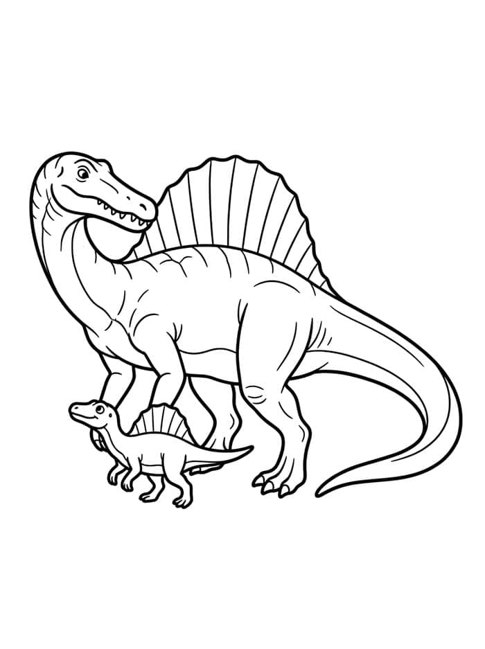 Fise de colorat cu Spinosaurus uimitor