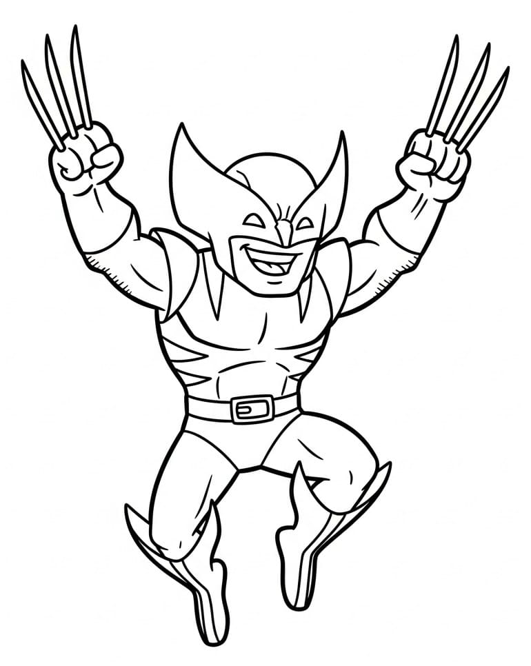 Fise de colorat cu Supererou Wolverine
