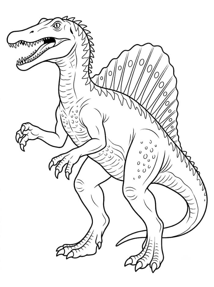 Fise de colorat cu Un dinozaur Spinosaurus
