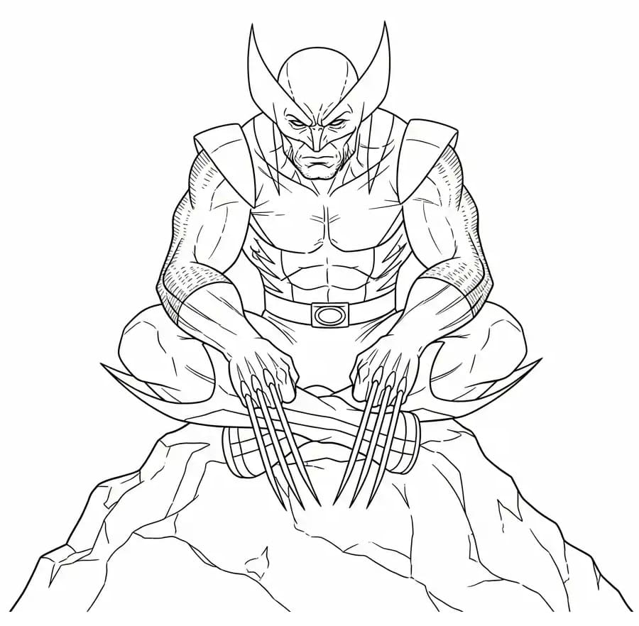 Fise de colorat cu Wolverine Marvel