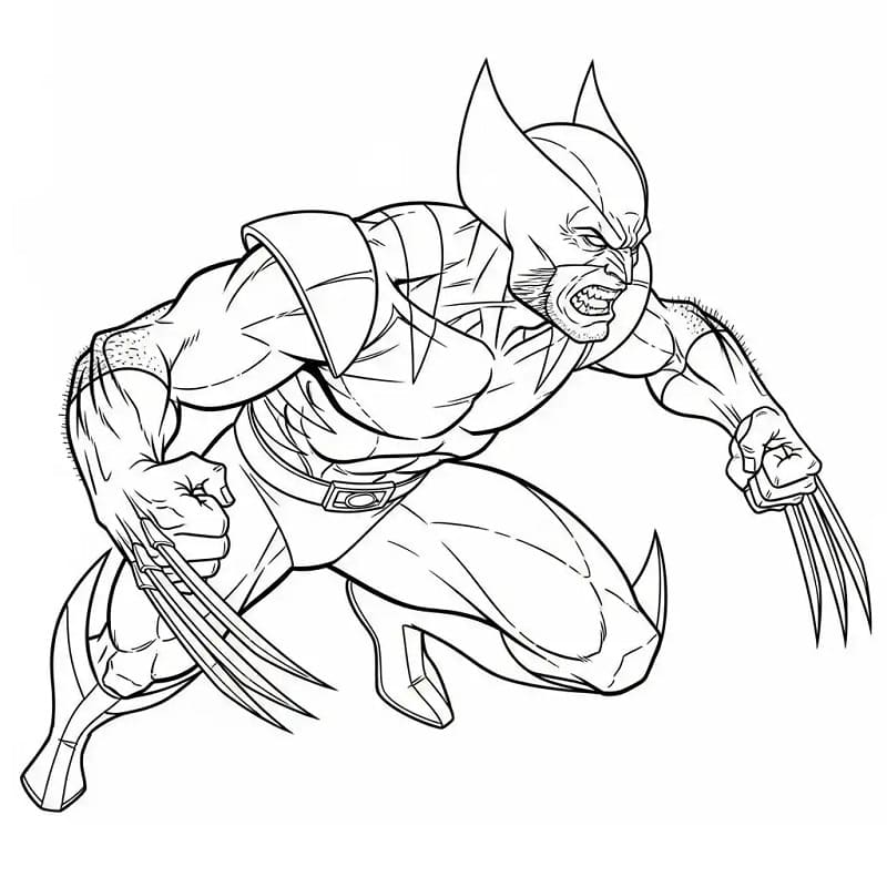 Fise de colorat cu Wolverine animat