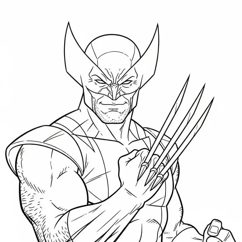 Fise de colorat cu Wolverine cool